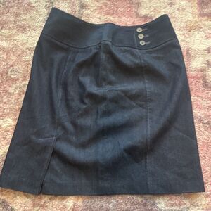 Kim Rogers Petite Dark Blue Denim Pencil Skirt 8P Button Zip Knee Length